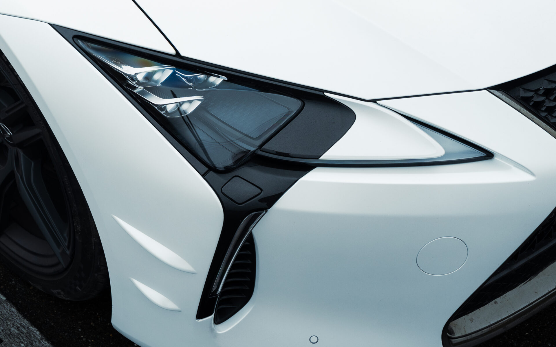 Front light of a Lexus LC500 Ultimate Edition close up